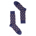 Fefè Napoli - Blue Teddy Short Dandy Men's Socks - Socks - Handmade in Italy - Luxury Exclusive Collection