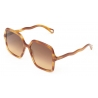Chloé - Occhiali da Sole Squadrati Zelie in Materiale di Origine Bio - Bionda Havana Marrone Arancione - Chloé Eyewear