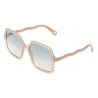Chloé - Occhiali da Sole Squadrati Zelie in Materiale di Origine Bio - Opale Marrone Petrolio Nude - Chloé Eyewear