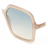 Chloé - Zelie Square Sunglasses in Bio-Based Material - Opal Brown Petrol Nude - Chloé Eyewear