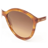 Chloé - Zelie Cat-Eye Sunglasses for Ladies in Bio-Based Material - Blonde Havana Brown Orange - Chloé Eyewear
