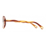 Chloé - Occhiali da Sole da Donna Ovali Zelie in Materiale di Origine Bio - Bionda Havana Marrone Arancione - Chloé Eyewear
