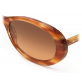 Chloé - Occhiali da Sole da Donna Ovali Zelie in Materiale di Origine Bio - Bionda Havana Marrone Arancione - Chloé Eyewear