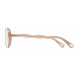 Chloé - Occhiali da Sole da Donna Ovali Zelie in Materiale di Origine Bio - Opale Marrone Petrolio Nude - Chloé Eyewear