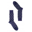 Fefè Napoli - Blue Golf Short Dandy Men's Socks - Socks - Handmade in Italy - Luxury Exclusive Collection
