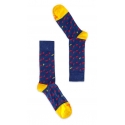 Fefè Napoli - Blue Peppers Short Scaramantia Men's Socks - Socks - Handmade in Italy - Luxury Exclusive Collection