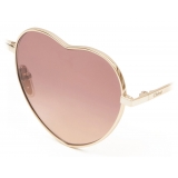 Chloé - Milane Heart-shaped Sunglasses in Metal - Gold Red Orange - Chloé Eyewear