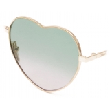 Chloé - Milane Heart-shaped Sunglasses in Metal - Gold Green Pink - Chloé Eyewear