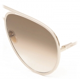 Chloé - Vitto Aviator Sunglasses for Women in Metal - Gold Pink Beige Brown - Chloé Eyewear