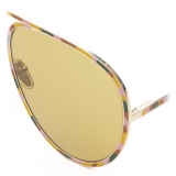 Chloé - Vitto Aviator Sunglasses for Women in Metal - Gold Pink Yellow Khaki - Chloé Eyewear