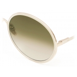Chloé - Vitto Oval Sunglasses for Women in Metal - Gold Pink Beige Khaki - Chloé Eyewear