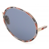 Chloé - Vitto Oval Sunglasses for Women in Metal - Gold Red Blue - Chloé Eyewear