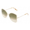 Chloé - Vitto Square Sunglasses in Metal - Gold Pink Beige Khaki - Chloé Eyewear