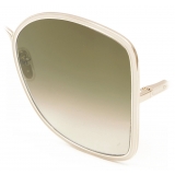 Chloé - Vitto Square Sunglasses in Metal - Gold Pink Beige Khaki - Chloé Eyewear