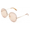 Chloé - YSE Round Sunglasses in Metal - Gold Brown - Chloé Eyewear