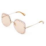 Chloé - Occhiali da Sole Squadrati YSE in Metallo - Oro Marrone - Chloé Eyewear