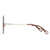 Chloé - YSE Square Sunglasses in Metal - Gold Violet - Chloé Eyewear