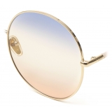 Chloé - Ulys Round Sunglasses in Metal & Bio-Based Material - Gold Blue Beige Red - Chloé Eyewear