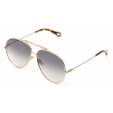 Chloé - Ulys Aviator Sunglasses for Women in Metal & Bio-Based Material - Gold Dark Grey Pink - Chloé Eyewear