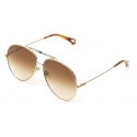 Chloé - Occhiali da Sole da Donna Aviatore Ulys in Metallo e Materiale di Origine Bio - Oro Marrone Turchese - Chloé Eyewear