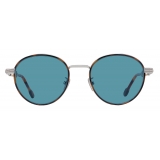 Fred - Occhiali da Sole Force 10 - Rotondo Azzurro Argentato - Luxury - Fred Eyewear