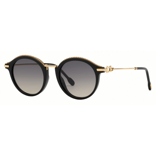 Fred - Force 10 Sunglasses - Round Black - Luxury - Fred Eyewear