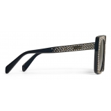Céline - Square S218 Sunglasses in Acetate with Crystals - Black - Sunglasses - Céline Eyewear