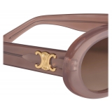 Céline - Triomphe 01 Sunglasses in Acetate - Milky Hazelnut - Sunglasses - Céline Eyewear