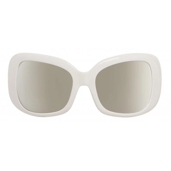 Céline - Occhiali da Sole Celine Bug in Acetato con Lenti Specchiate - Bianco - Occhiali da Sole - Céline Eyewear