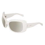 Céline - Celine Bug Sunglasses in Acetate with Mirror Lenses - White - Sunglasses - Céline Eyewear
