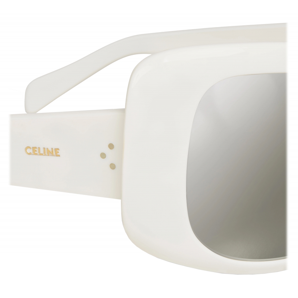 Céline - Celine Bug Sunglasses in Acetate with Mirror Lenses - White ...