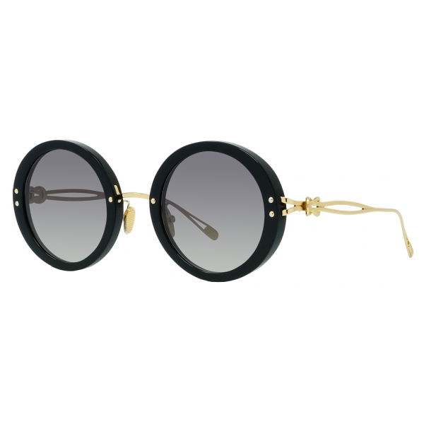Fred - Chance Infinie Sunglasses - Black Golden Round - Luxury - Fred Eyewear