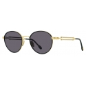 Fred - Force 10 Sunglasses - Black and Golden Round - Luxury - Fred Eyewear