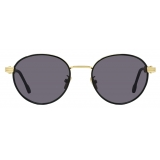 Fred - Occhiali da Sole Force 10 - Rotondi Neri Dorato - Luxury - Fred Eyewear