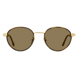 Fred - Force 10 Sunglasses - Brown and Gold-Tone Round - Luxury - Fred Eyewear