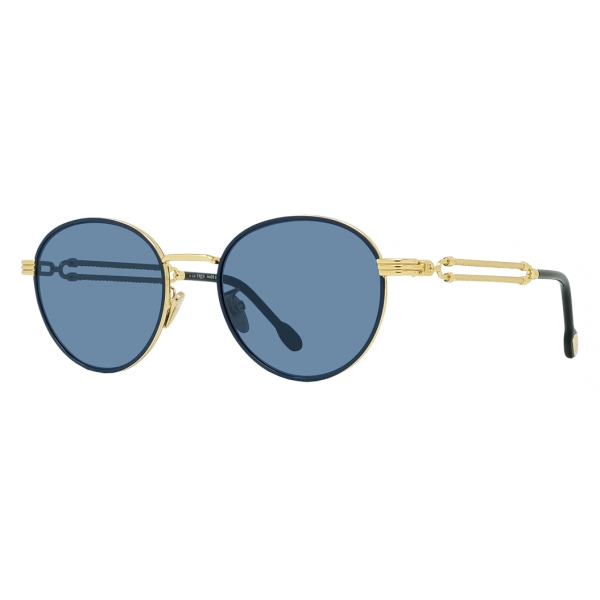 Fred - Occhiali da Sole Force 10 - Rotondi Blu Dorato - Luxury - Fred Eyewear