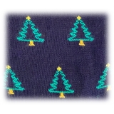 Fefè Napoli - Blue Christmas Short Dandy Men's Socks - Socks - Handmade in Italy - Luxury Exclusive Collection