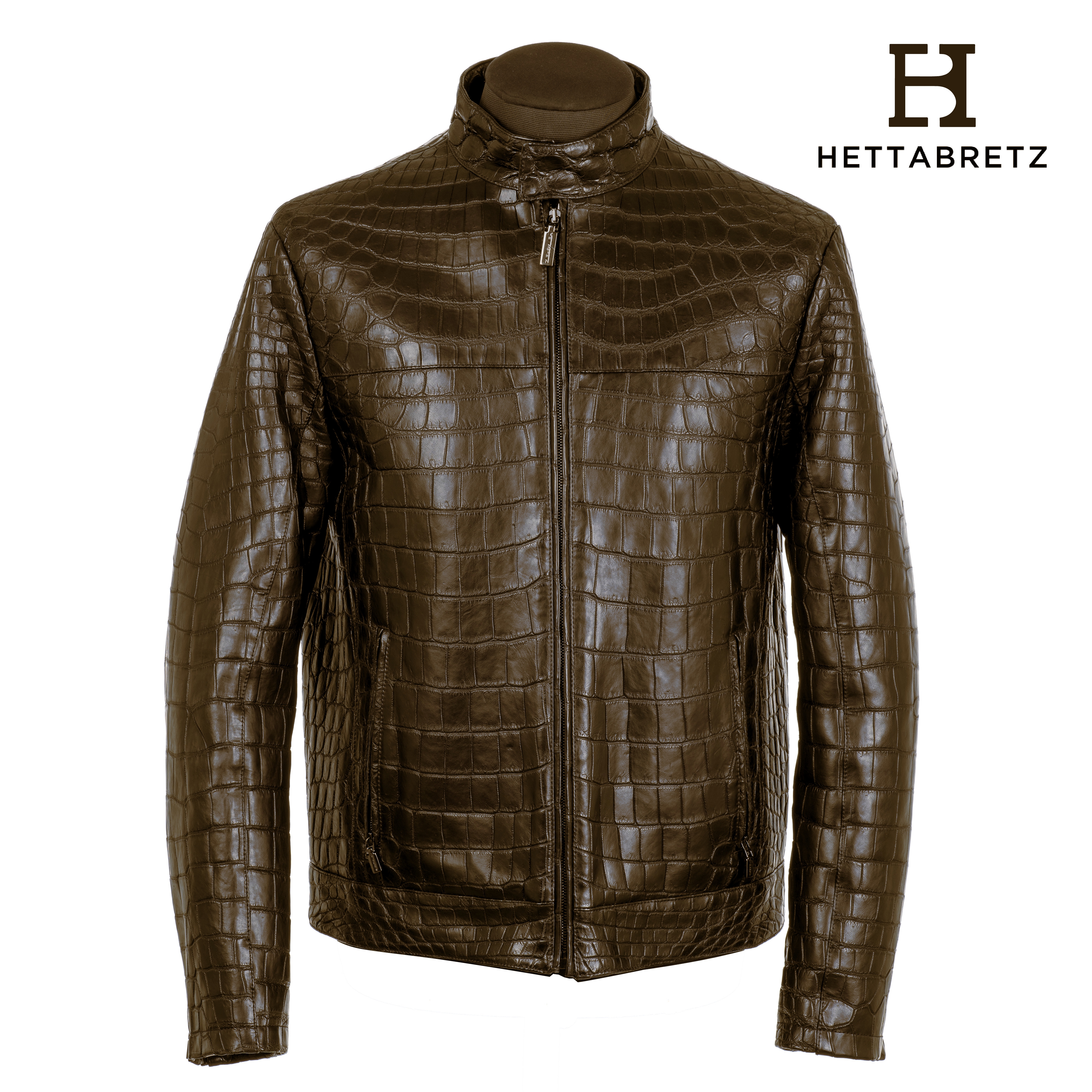 Burberry Alligator Leather Biker Jacket in Brown for Men