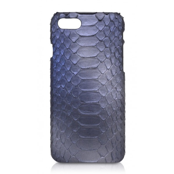 Ammoment - Pitone in Calce Blu - Cover in Pelle - iPhone 8 / 7