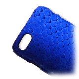 Ammoment - Pitone in Blu Petalo - Cover in Pelle - iPhone 8 / 7