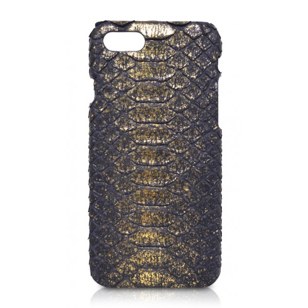 Ammoment - Pitone in Oro Demetra Antico - Cover in Pelle - iPhone 8 / 7