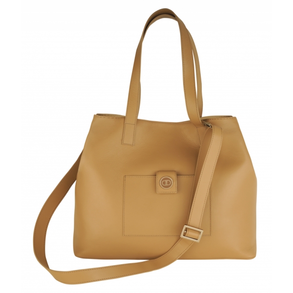 Priscilla Dinamo - Play Again - Camel - Bag - Made in Italy - Luxury Exclusive Collection