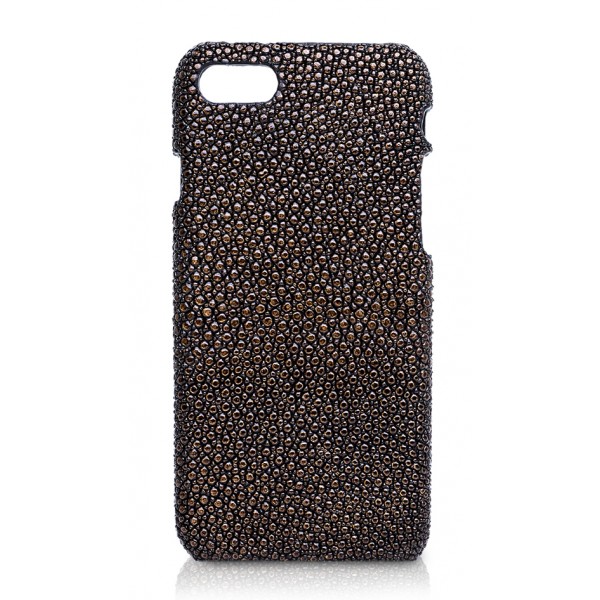 Ammoment - Stingray in Glitter Metallic Brown - Leather Cover - iPhone 8 / 7