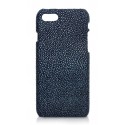 Ammoment - Razza in Glitter Blu Metallico - Cover in Pelle - iPhone 8 / 7