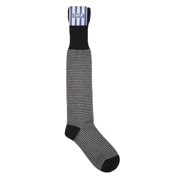 Fefè Napoli - Dark Grey Vernissage Men's Socks - Socks - Handmade in Italy - Luxury Exclusive Collection