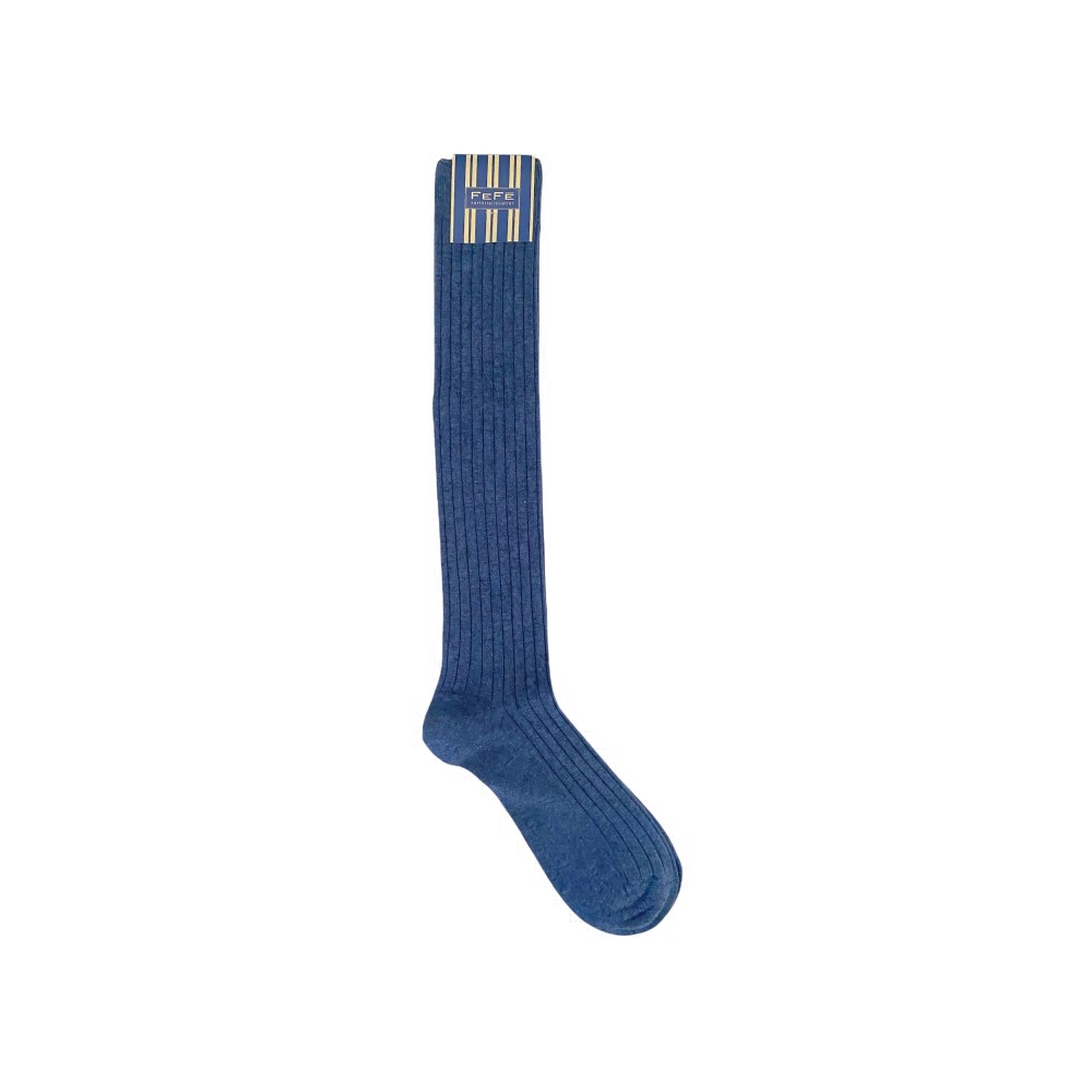 Fefè Napoli - Blue Melange Gold Men's Socks - Socks - Handmade in Italy ...