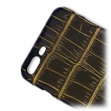 Ammoment - Nile Crocodile in Crack Black and Gold - Leather Cover - iPhone 8 Plus / 7 Plus