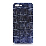 Ammoment - Nile Crocodile in Antique Navy - Leather Cover - iPhone 8 Plus / 7 Plus