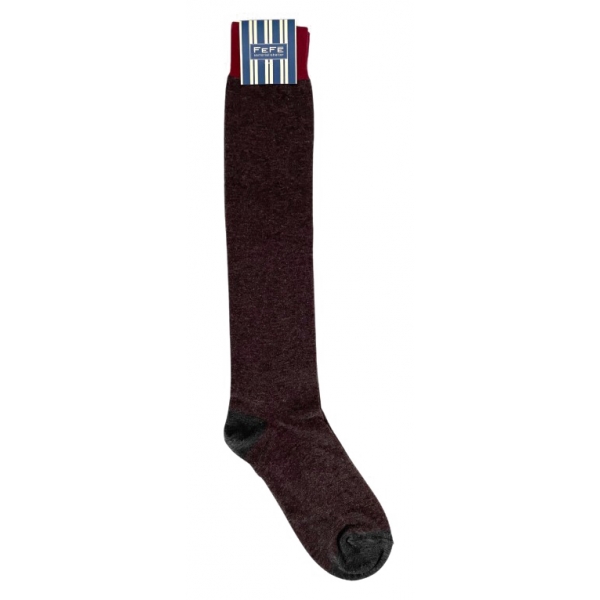 Fefè Napoli - Brown Gentleman Men's Socks - Socks - Handmade in Italy - Luxury Exclusive Collection
