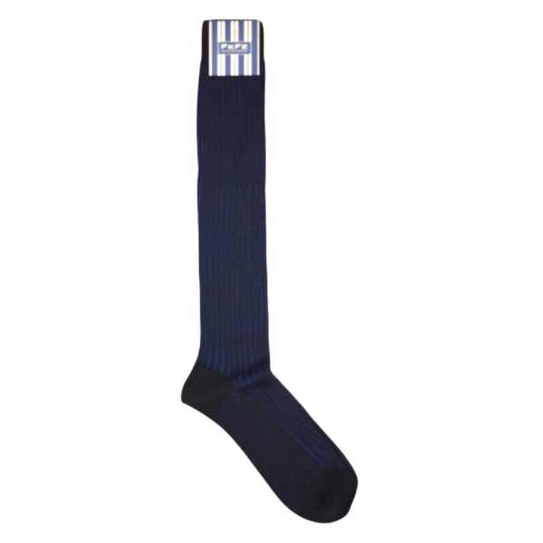 Fefè Napoli - Bluette Vernissage Men's Socks - Socks - Handmade in Italy - Luxury Exclusive Collection